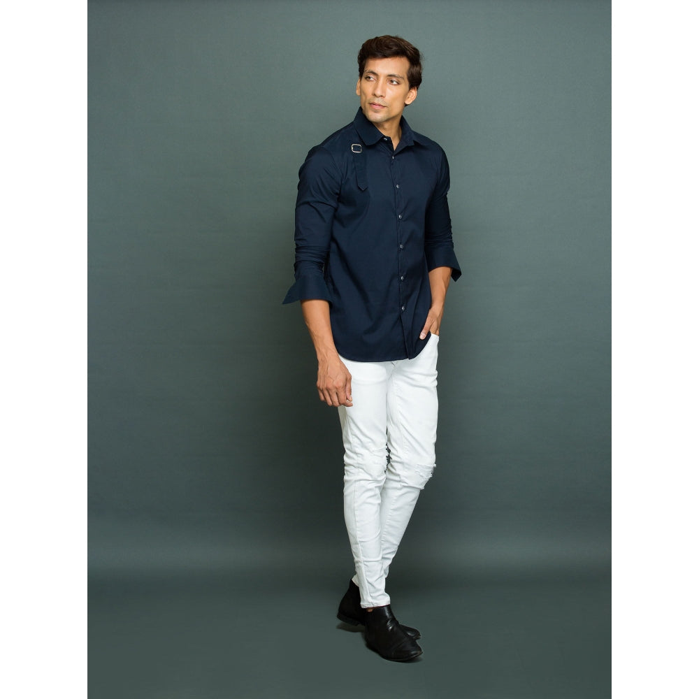 Echke Blue Shirt with Harness Self Patch and One Buckle