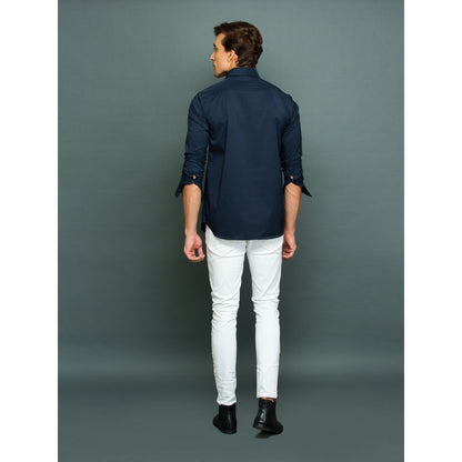Echke Blue Shirt with Harness Self Patch and One Buckle