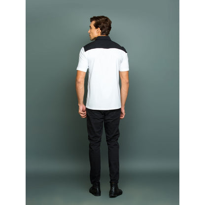 Echke White and Black Shirt with Black Top Yoke
