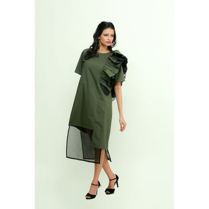 Echke Organza Frilled Dress