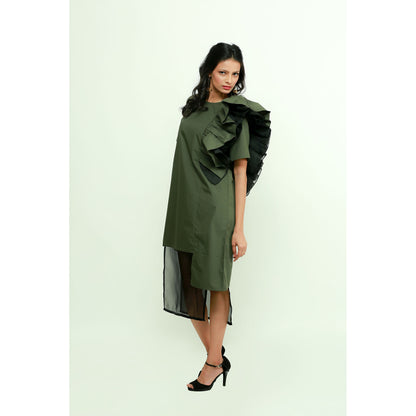Echke Organza Frilled Dress
