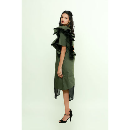 Echke Organza Frilled Dress