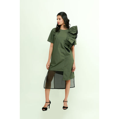 Echke Organza Frilled Dress