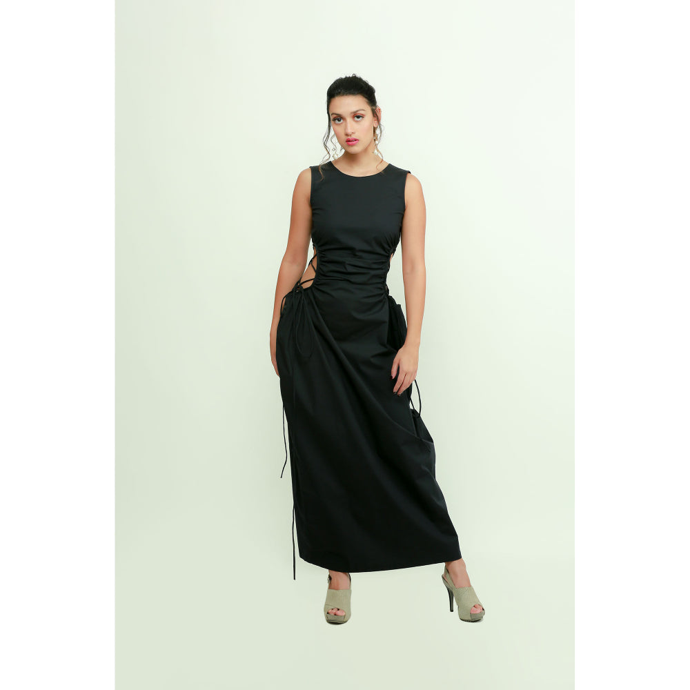 Echke Black Balloon Long Dress