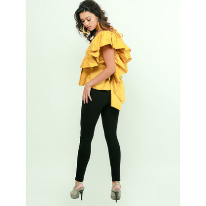 Echke Top With Ruffles And Tie-Up Back