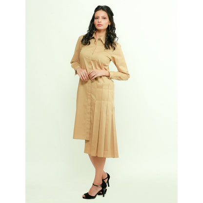 Echke Shirt Dress With Klit Pleates Detailing