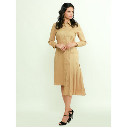 Echke Shirt Dress With Klit Pleates Detailing
