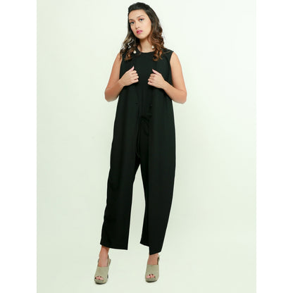 Echke Jumpsuit With Center Closure And Tie-Up