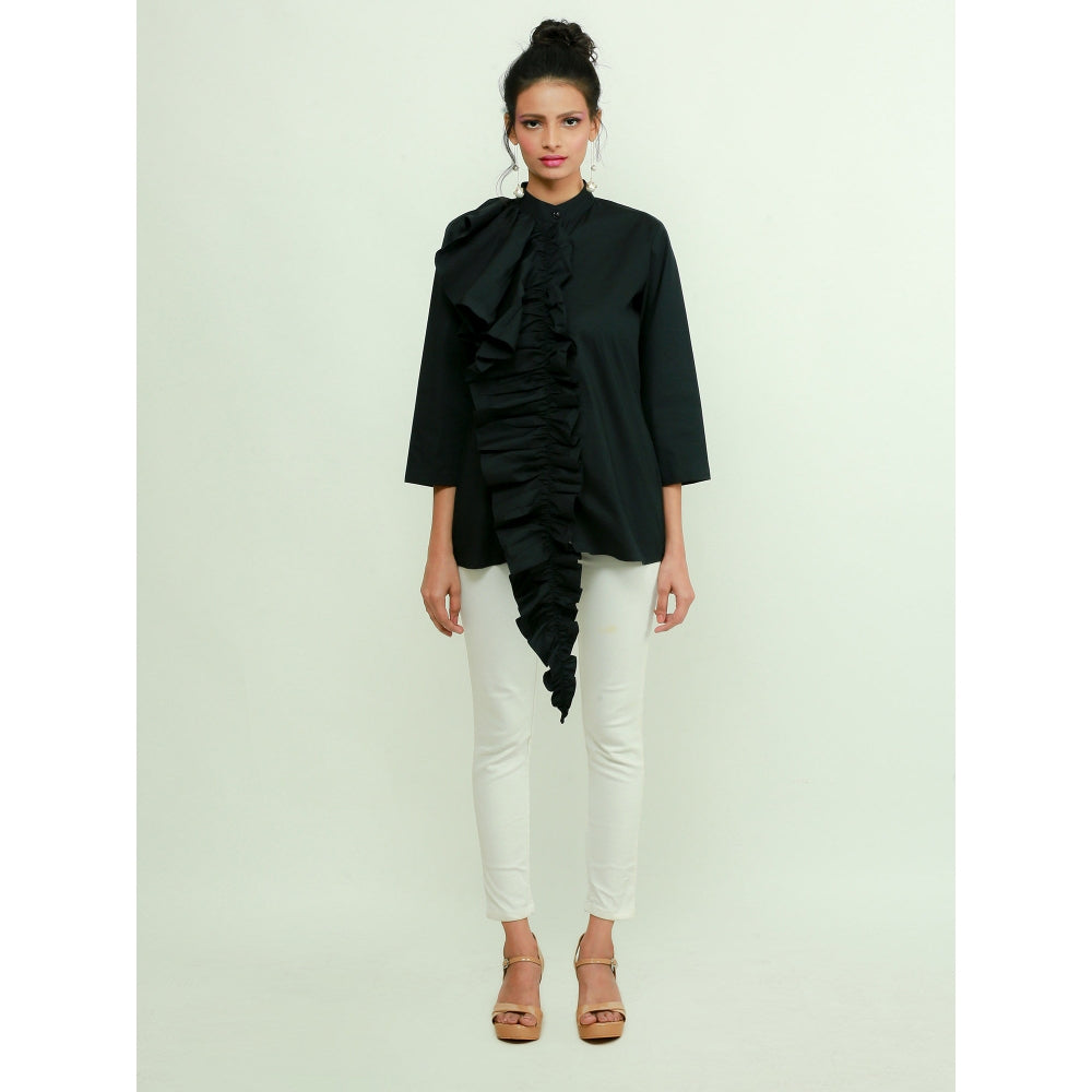 Echke Shirt With Ruffled Extension