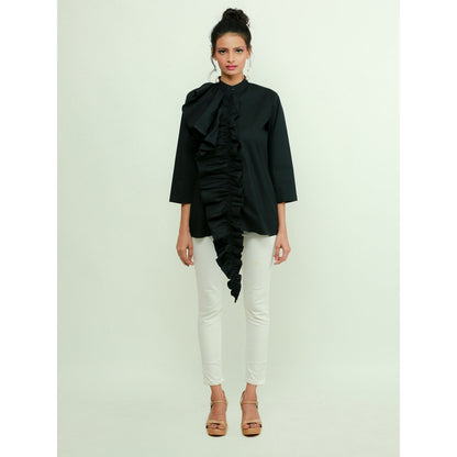 Echke Shirt With Ruffled Extension