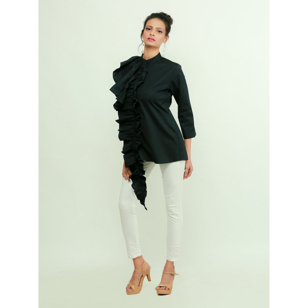 Echke Shirt With Ruffled Extension