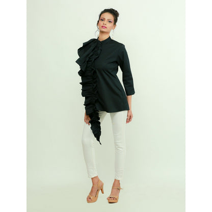 Echke Shirt With Ruffled Extension
