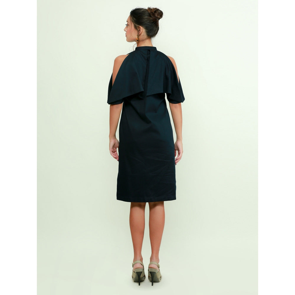 Echke Cold Shoulder Shirt Dress