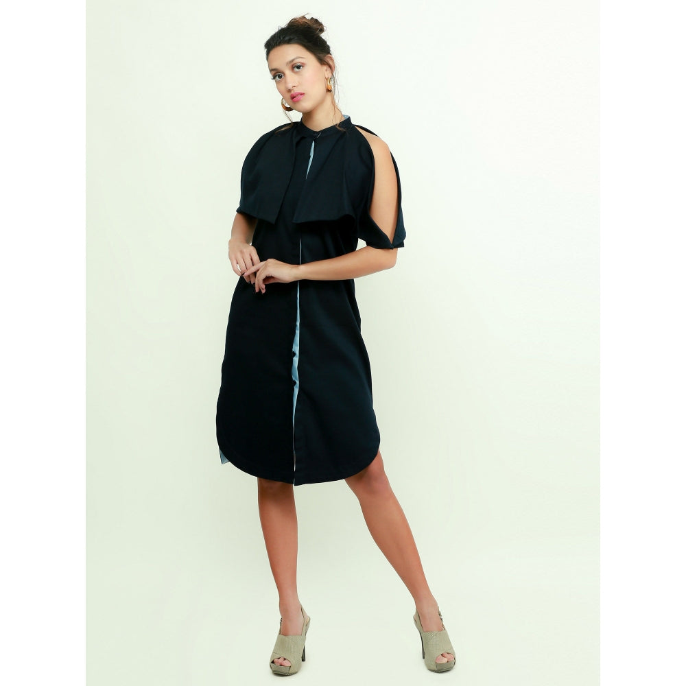 Echke Cold Shoulder Shirt Dress