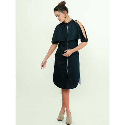 Echke Cold Shoulder Shirt Dress