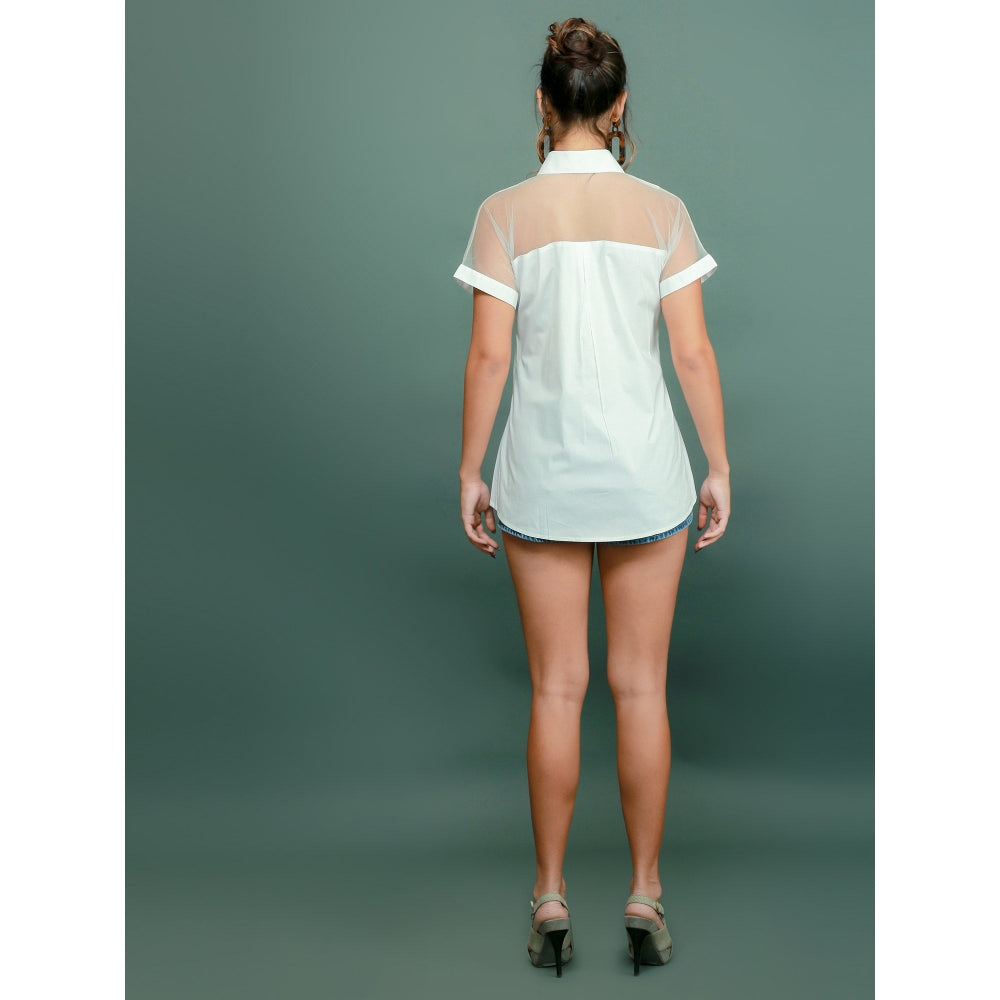Echke Shirt With Shoulder Mesh Feature