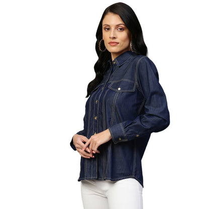 Echke Denim Shirt With Embellishments