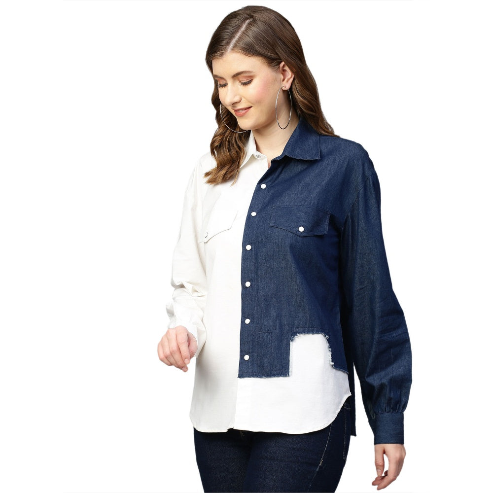 Echke White and Denim Shirt