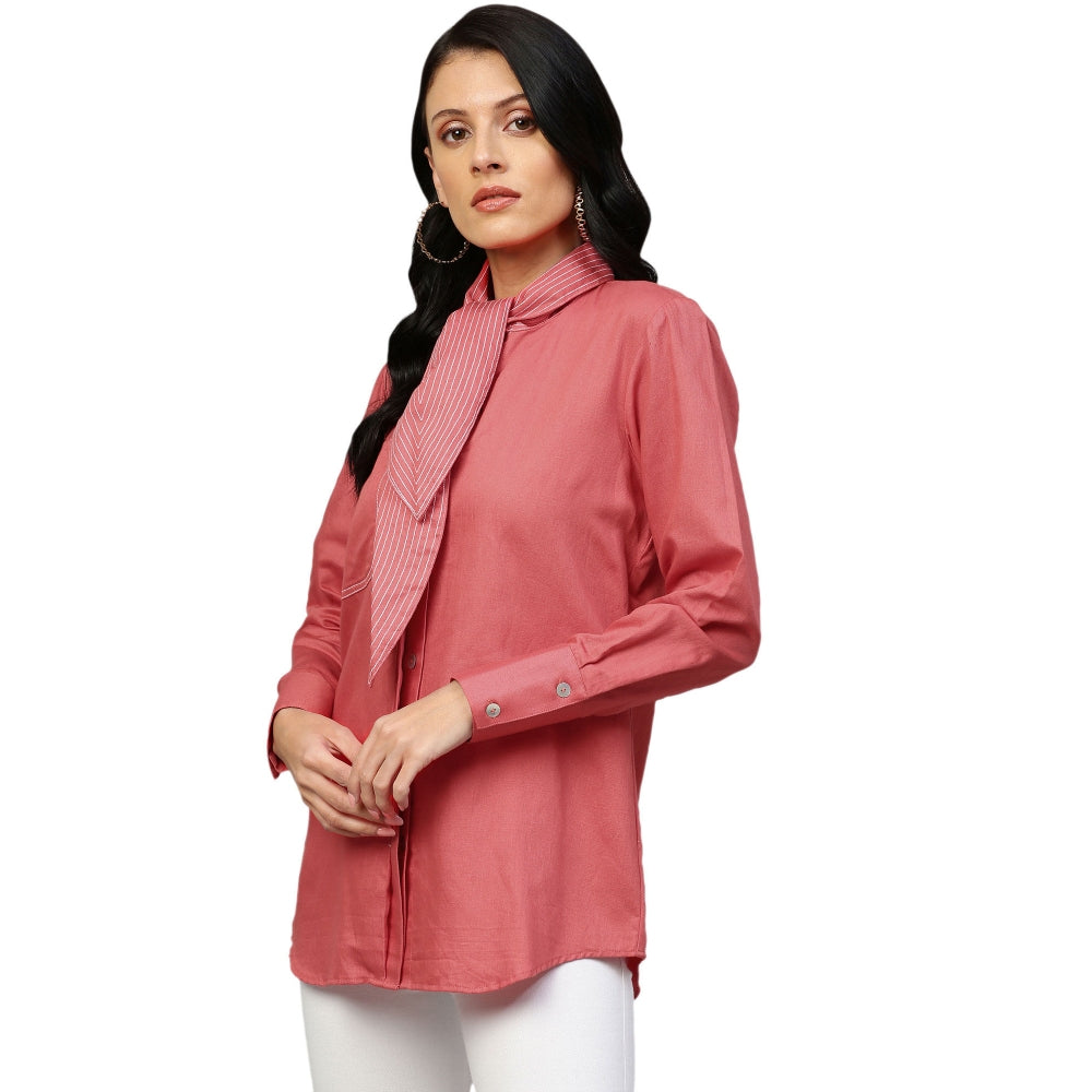 Echke Collar Tie-Up Shirt