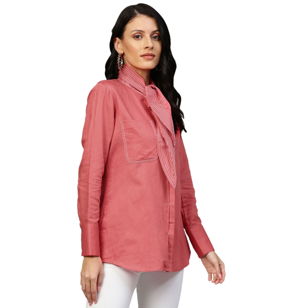 Echke Collar Tie-Up Shirt