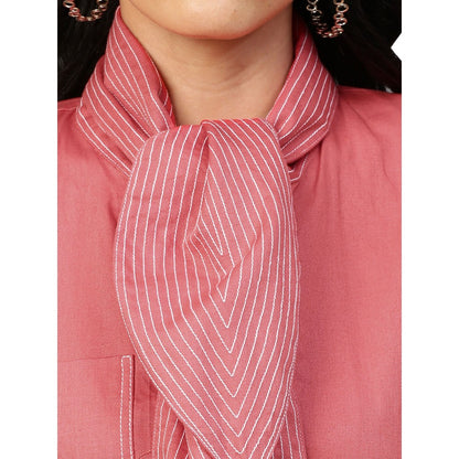 Echke Collar Tie-Up Shirt