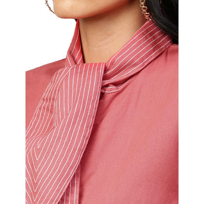 Echke Collar Tie-Up Shirt