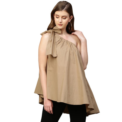 Echke One Shoulder Tie-Up Top
