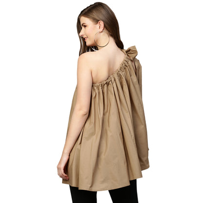 Echke One Shoulder Tie-Up Top