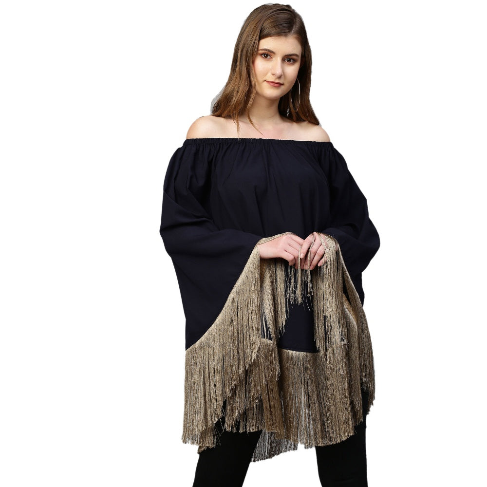 Echke Off Shoulder Poncho Top