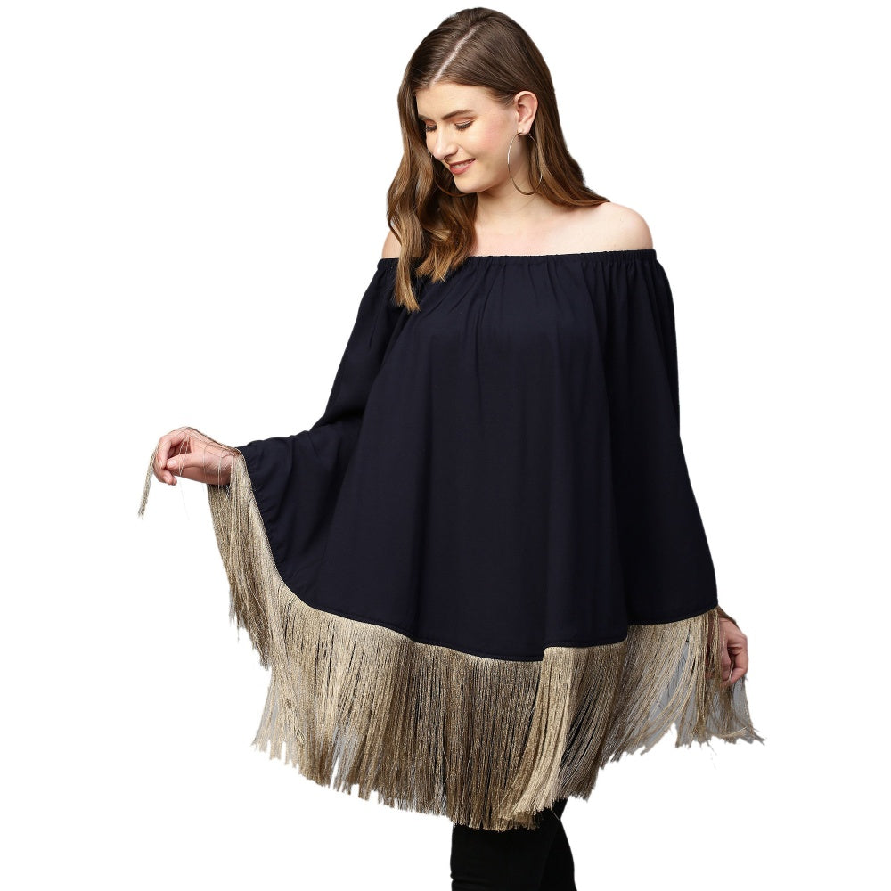 Echke Off Shoulder Poncho Top