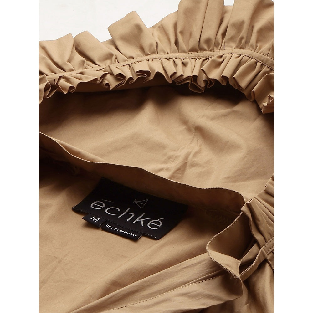 Echke Dress With Hoodie and Back Elastic Feature