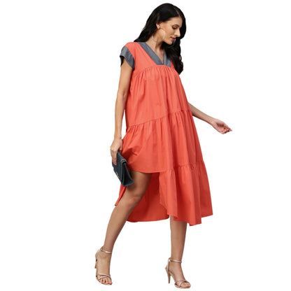Echke V-Neck Tiered Dress