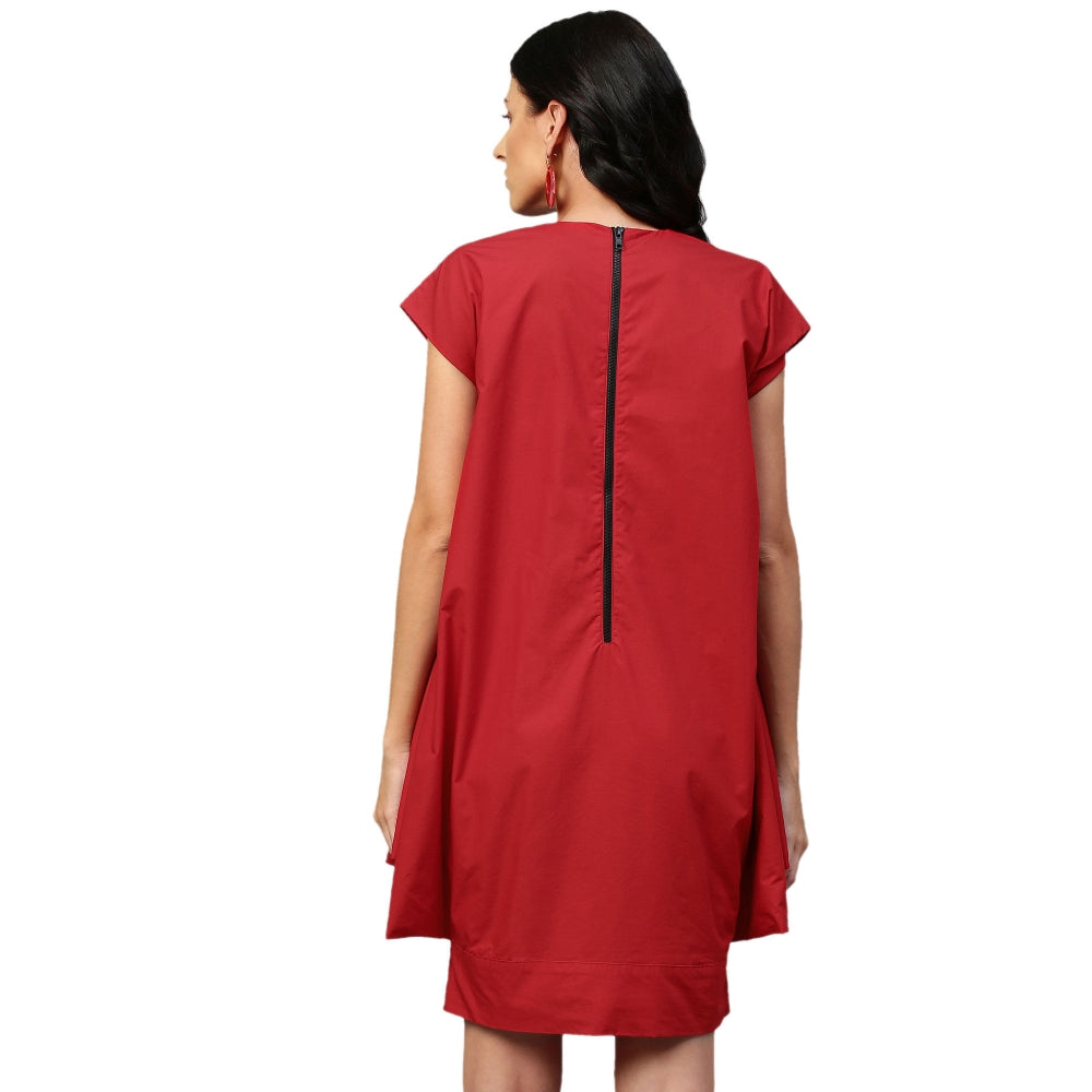 Echke Cowl Feature Sleeveless Dress