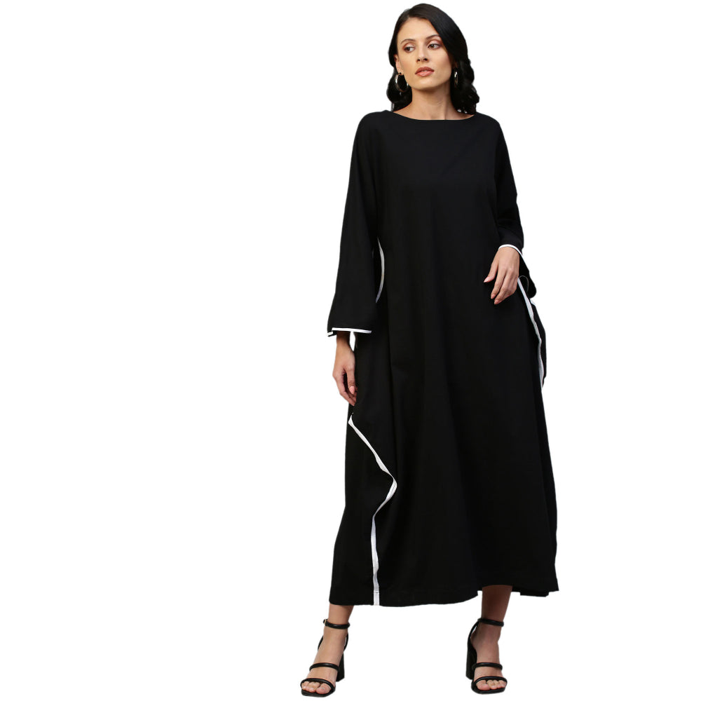 Echke Long Fitted Dress With Sleeve Hole Feature