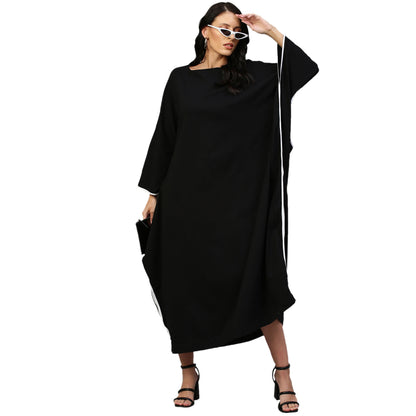 Echke Long Fitted Dress With Sleeve Hole Feature