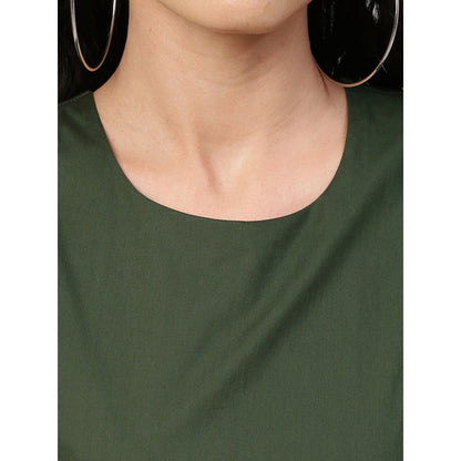 Echke Long Overlap Bottom Tie-Up Dress