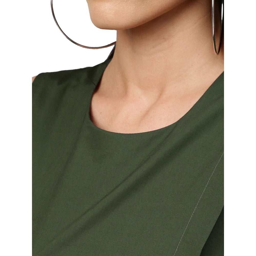 Echke Long Overlap Bottom Tie-Up Dress