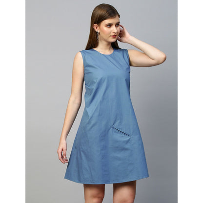 Echke Sleeveless Dress With Diagonal Rouging
