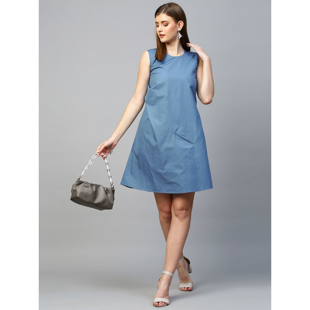 Echke Sleeveless Dress With Diagonal Rouging