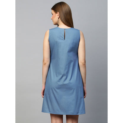 Echke Sleeveless Dress With Diagonal Rouging