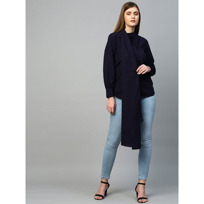 Echke Top With One Side Shawl Feature