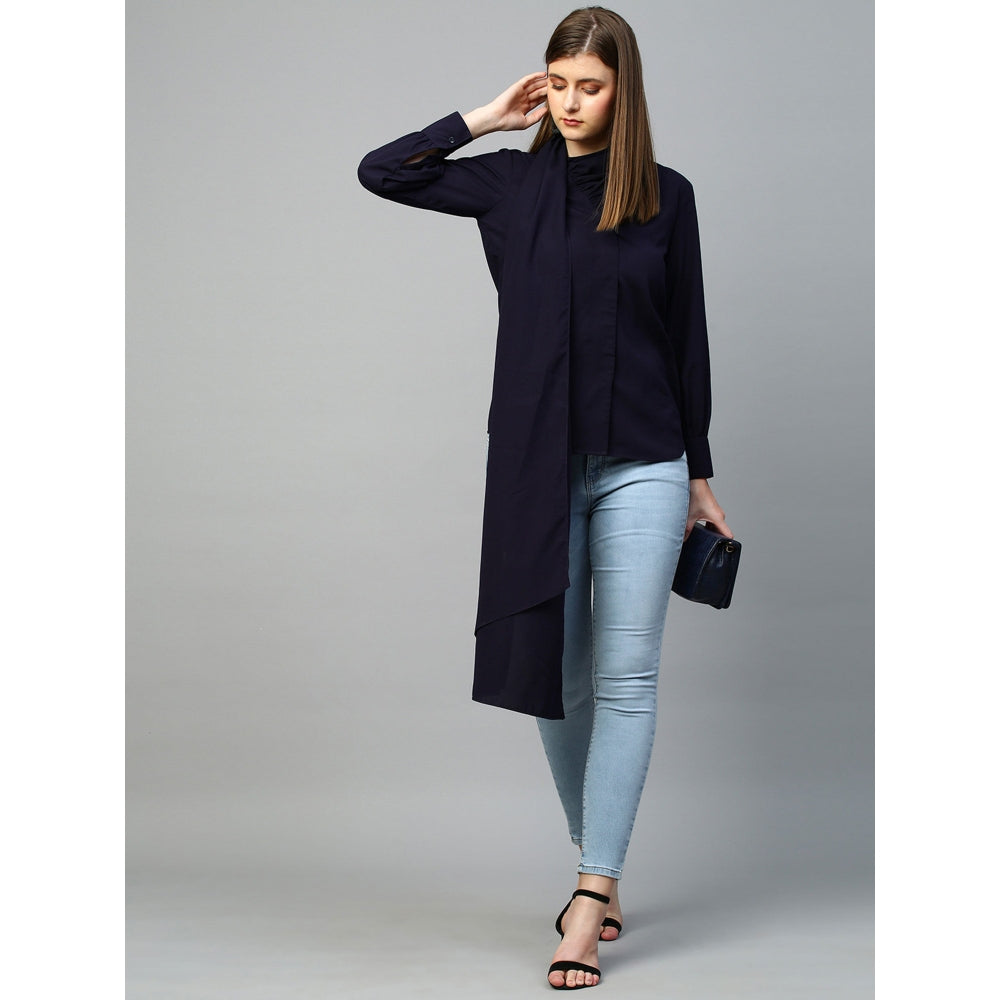 Echke Top With One Side Shawl Feature