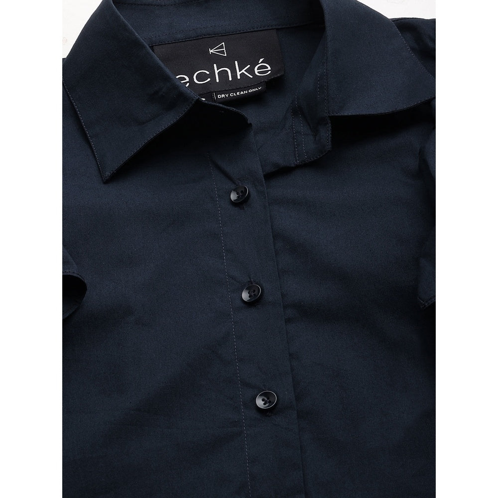 Echke Sleeveless Shirt With Frills and Tie-Ups