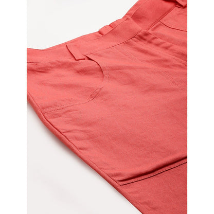 Echke Rouged Top and Tie-Up Pants Co-Ord Set (Set of 2)
