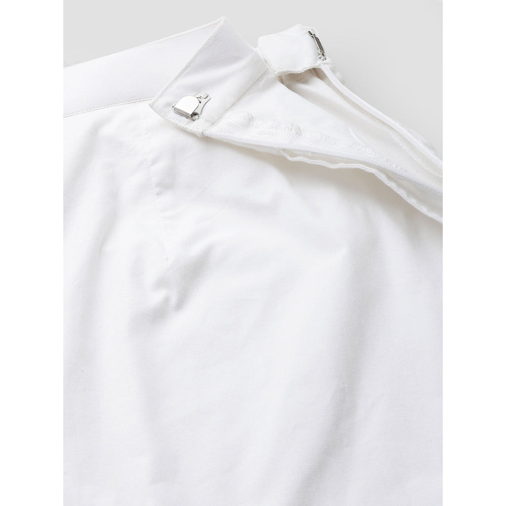 Echke Top With Eyelets Tie-Up Feature and Flared Pants Co-Ord Set (Set of 2)