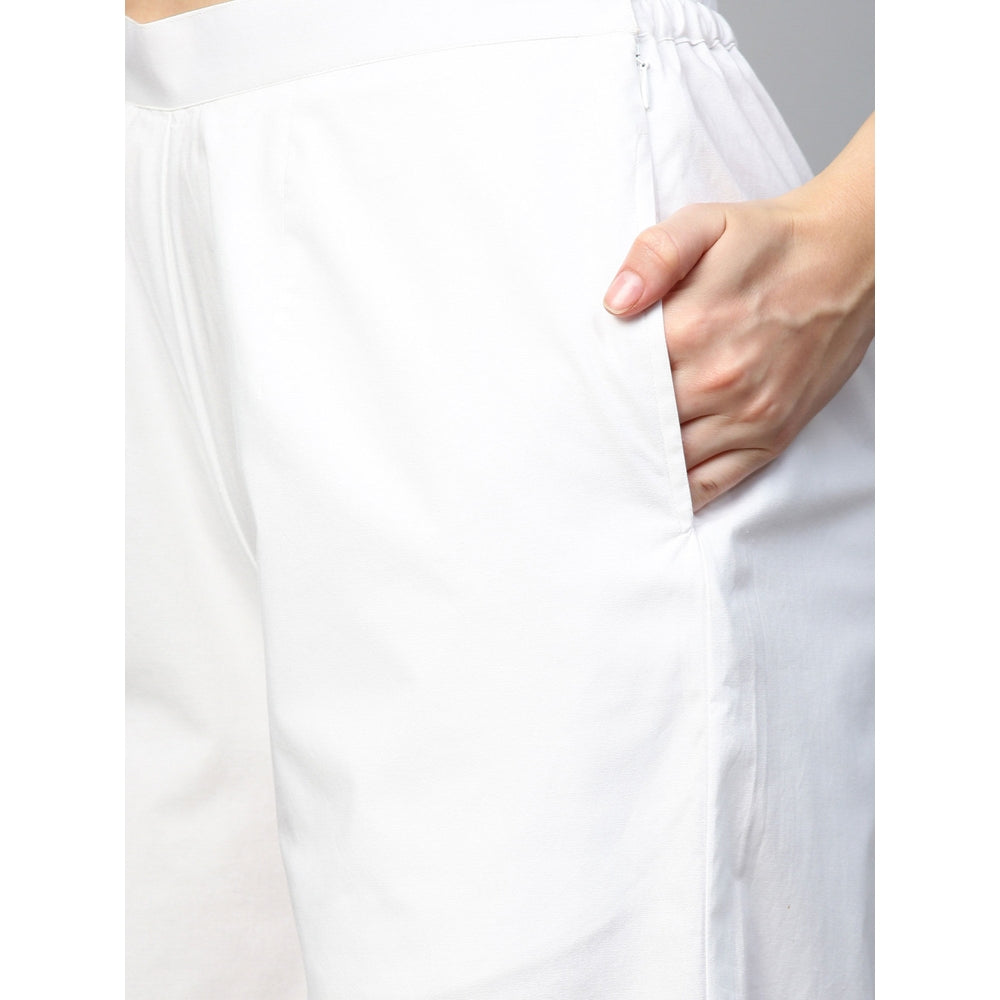 Echke Top With Eyelets Tie-Up Feature and Flared Pants Co-Ord Set (Set of 2)