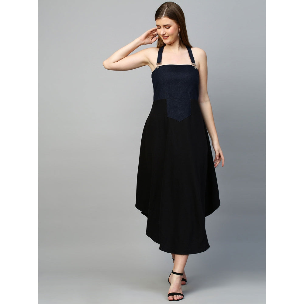 Echke Dungaree Dress With Asymmetric Dress