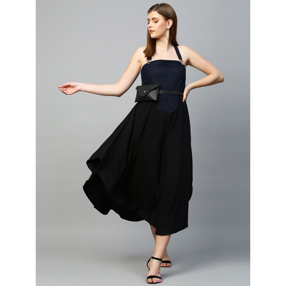 Echke Dungaree Dress With Asymmetric Dress