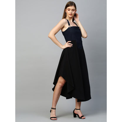 Echke Dungaree Dress With Asymmetric Dress