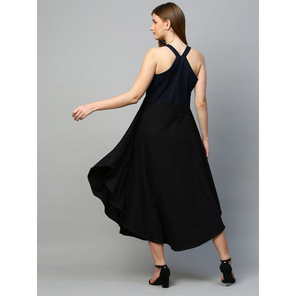 Echke Dungaree Dress With Asymmetric Dress